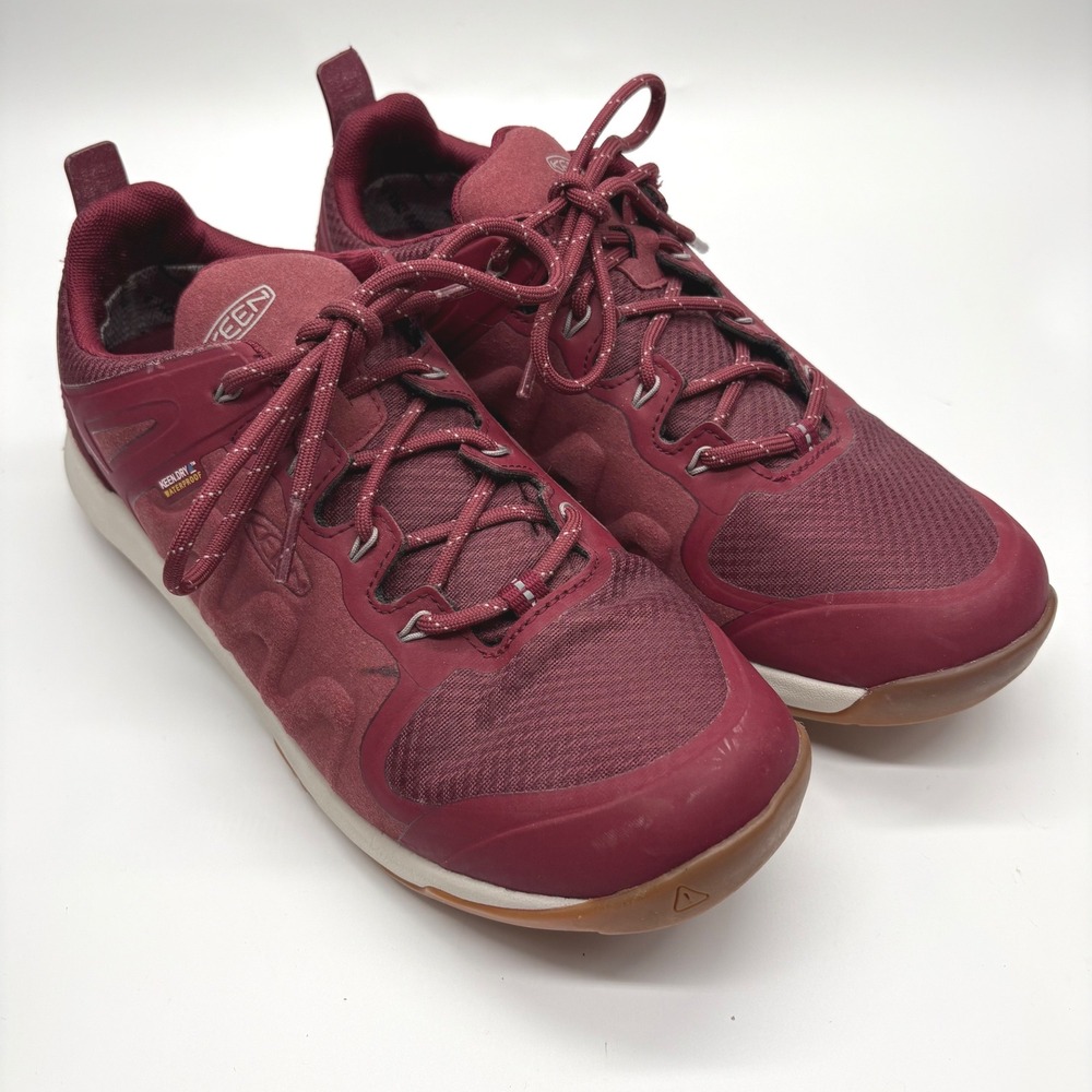 KEEN Explore Waterproof Hiking Shoes Womens 9 Burgundy Red 1021664